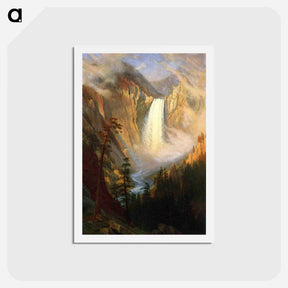 アートポストカード-Yellowstone Falls - アルバート ビアスタット Postcard.