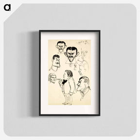 アートポスター-Karikatyyrit taiteilija eric ehrströmistä, axel gallenista, louis sparresta, eliel saarisesta ym. - アルバート エーデルフェルト Poster.