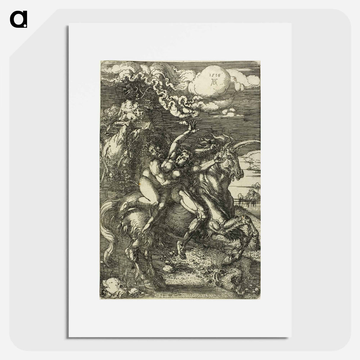 アートポスター-The Abduction of Proserpine on a Unicorn - アルブレヒト デューラー Poster.