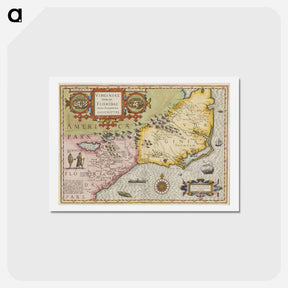 アートポストカード-Virginia Item et Floridae - アンティーク地図 Postcard.