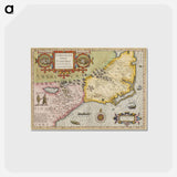 アートポストカード-Virginia Item et Floridae - アンティーク地図 Postcard.