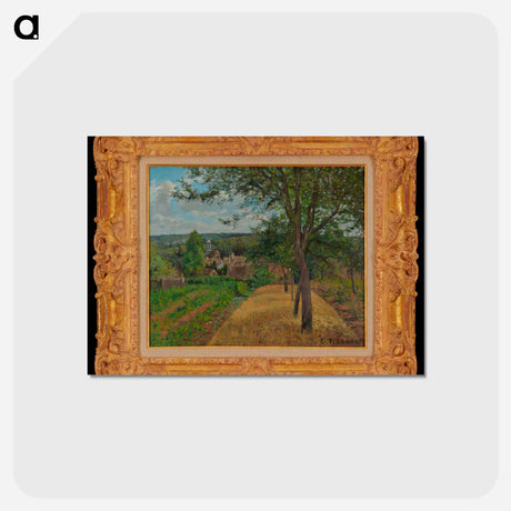 アートポストカード-Line of Trees and Field on Hillside Overlooking Village - カミーユ ピサロ Postcard.