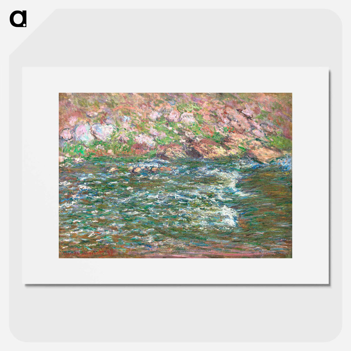 Rapids on the Petite Creuse at Fresselines - クロード モネ Poster.