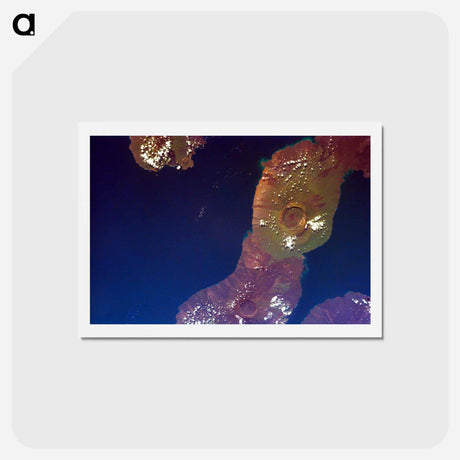 アートポストカード-Isabela Island Shield Volcanoes
 - 上空からの地球 Postcard.