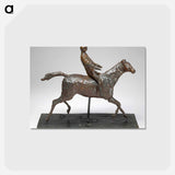 アートポストカード-Horse with Jockey; Horse Galloping, Turning Head to the Right, Feet Not Touching the Ground - エドガー ドガ Postcard.
