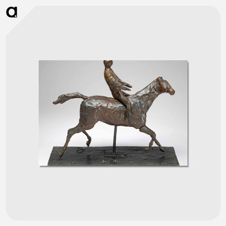 アートポストカード-Horse with Jockey; Horse Galloping, Turning Head to the Right, Feet Not Touching the Ground - エドガー ドガ Postcard.