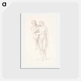 アートポストカード-The Fates: Study of the Lovers - エドワード バーン ジョーンズ Postcard.