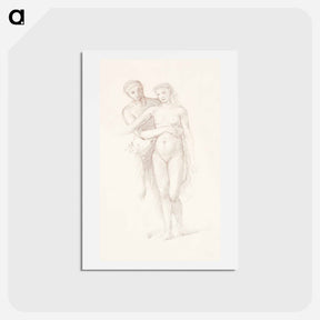 アートポストカード-The Fates: Study of the Lovers - エドワード バーン ジョーンズ Postcard.