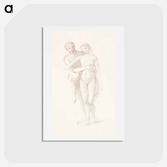 アートポストカード-The Fates: Study of the Lovers - エドワード バーン ジョーンズ Postcard.
