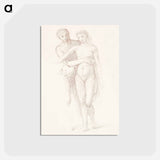 アートポストカード-The Fates: Study of the Lovers - エドワード バーン ジョーンズ Postcard.