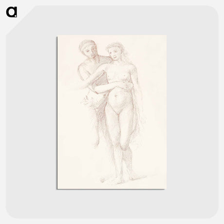アートポストカード-The Fates: Study of the Lovers - エドワード バーン ジョーンズ Postcard.