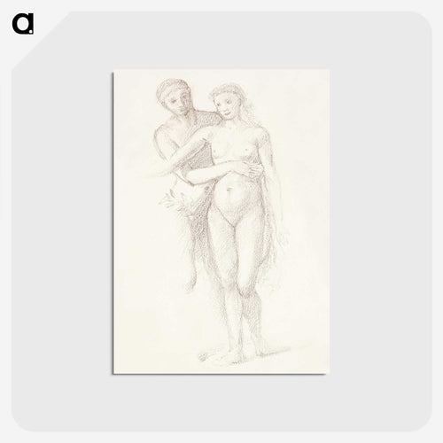 The Fates: Study of the Lovers - エドワード バーン ジョーンズ Postcard.