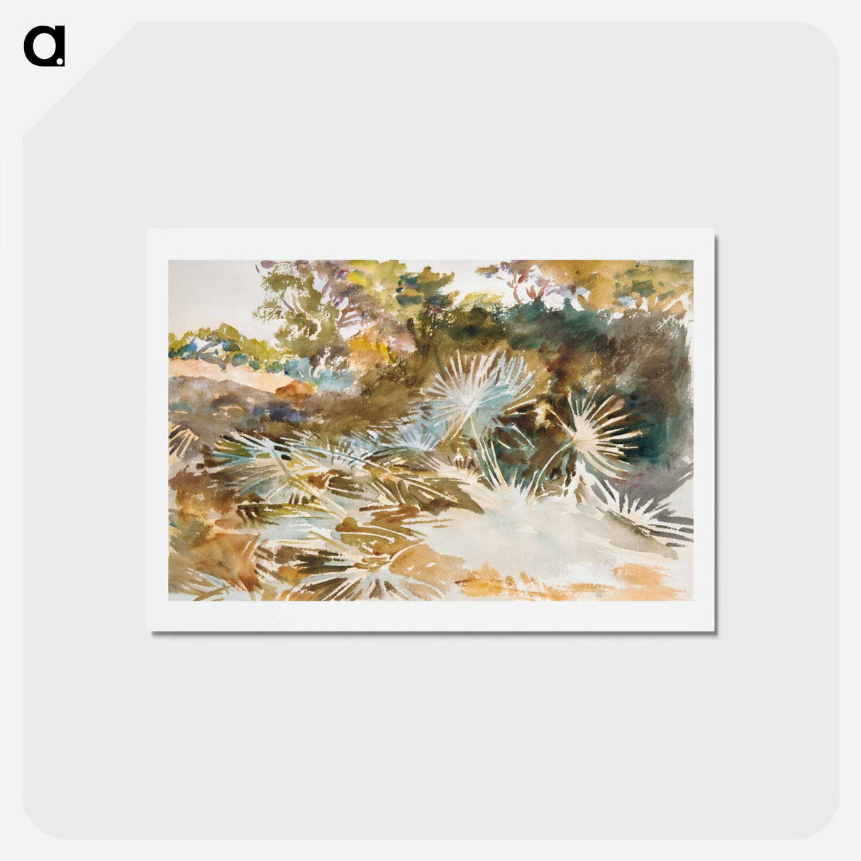 アートポストカード-Landscape with Palmettos - ジョン シンガー サージェント Postcard.