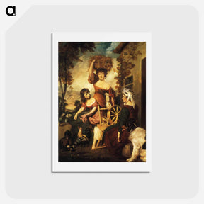 アートポストカード-Mrs. and Miss Macklin, with Miss Potts - ジョシュア レノルズ Postcard.