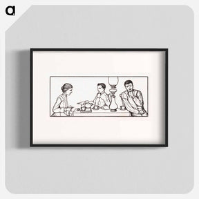 アートポスター-Three people in a dining room - ユリー デ フラーハ Poster.