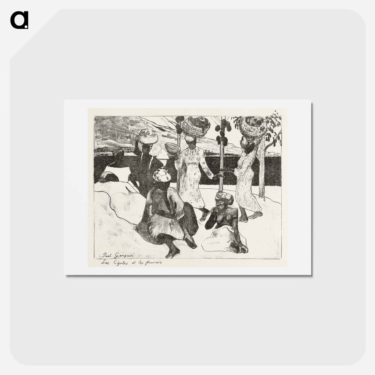 アートポストカード-Seven Women on the Water in Martinique - ポール ゴーギャン Postcard.