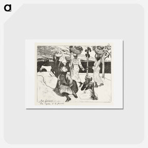 アートポストカード-Seven Women on the Water in Martinique - ポール ゴーギャン Postcard.