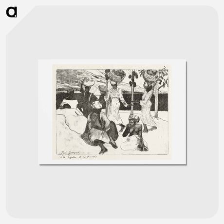 アートポストカード-Seven Women on the Water in Martinique - ポール ゴーギャン Postcard.