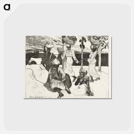 アートポストカード-Seven Women on the Water in Martinique - ポール ゴーギャン Postcard.