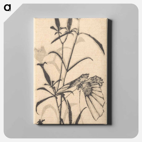 アートパネル-Butterfly and Pink
 - 歌川 広重 Canvas.