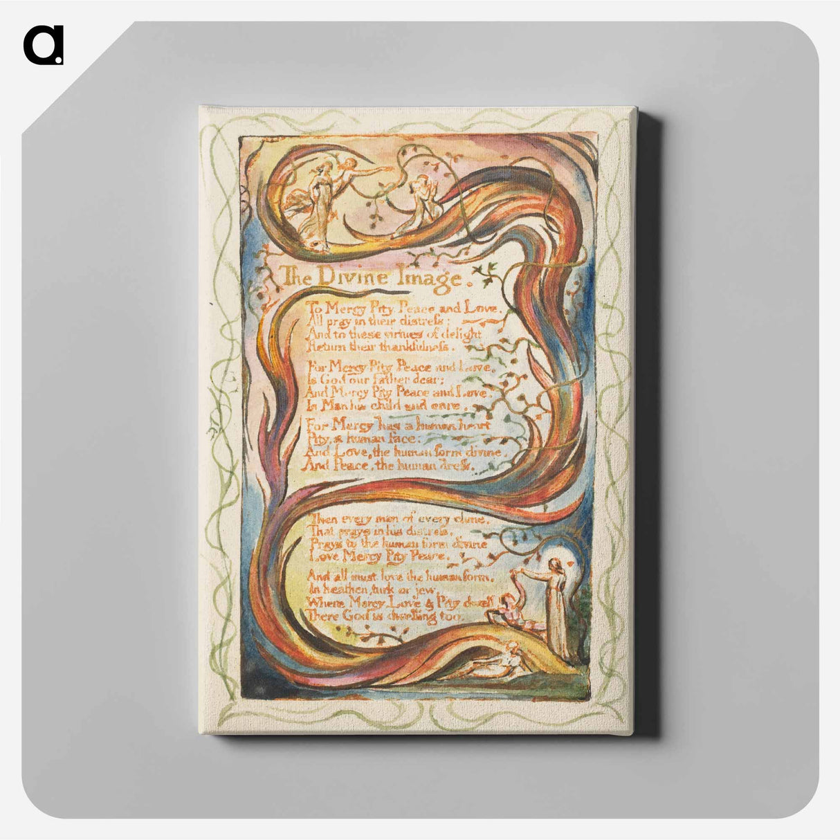 アートパネル-Songs of Innocence and of Experience: The Divine Image - ウィリアム ブレイク Canvas.