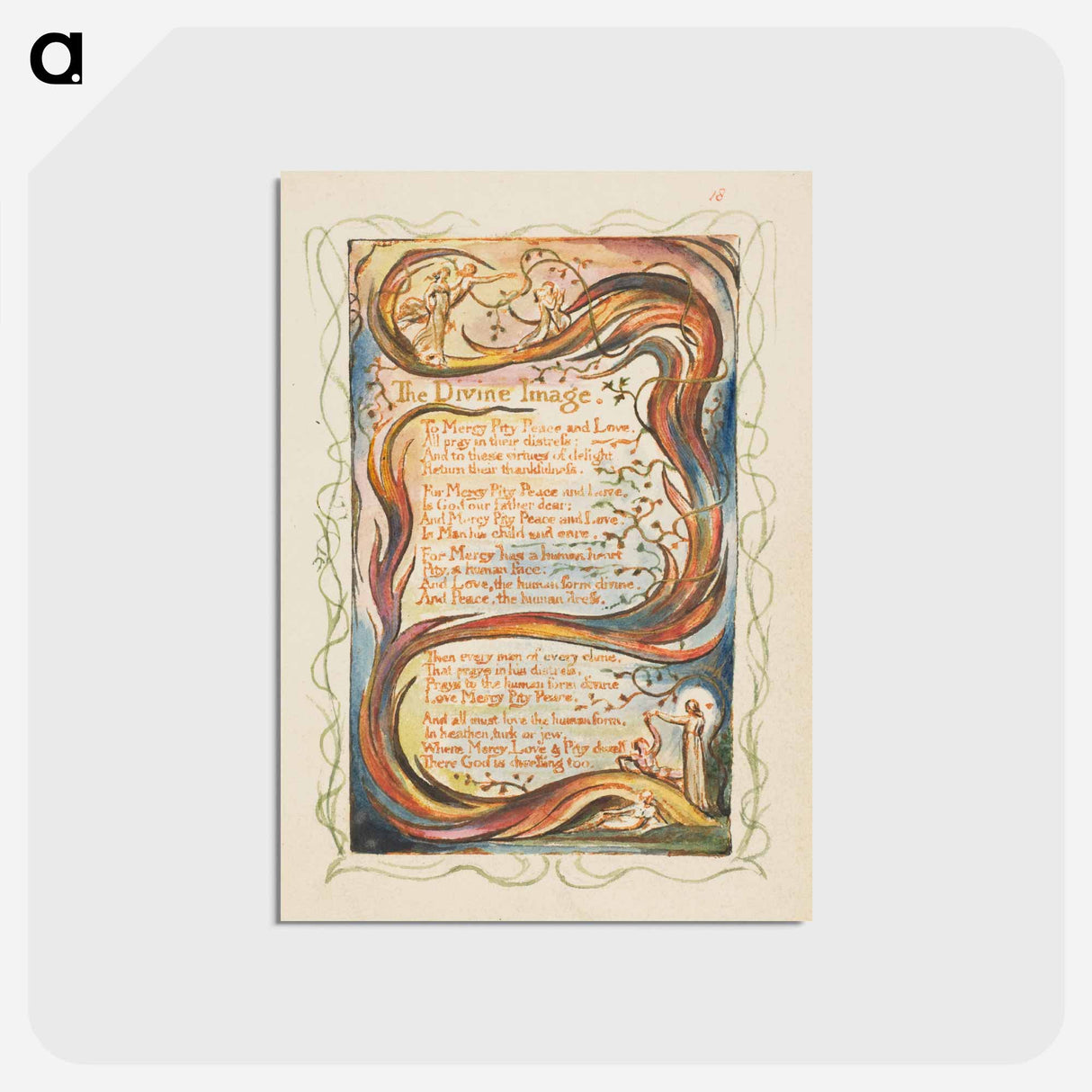 アートポストカード-Songs of Innocence and of Experience: The Divine Image - ウィリアム ブレイク Postcard.