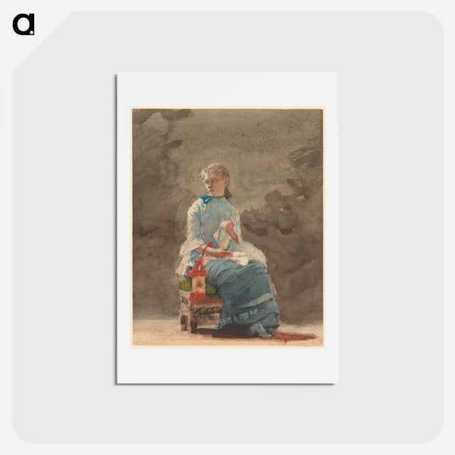 アートポストカード-Young Woman Sewing - ウィンスロー ホーマー Postcard.