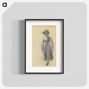 アートポスター-A Peasant Girl in a Straw Hat - カミーユ ピサロ Poster.