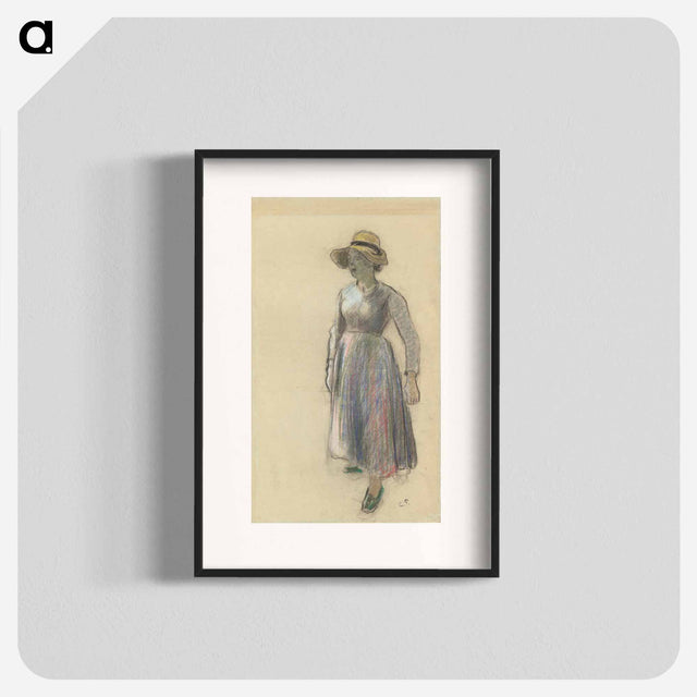 アートポスター-A Peasant Girl in a Straw Hat - カミーユ ピサロ Poster.