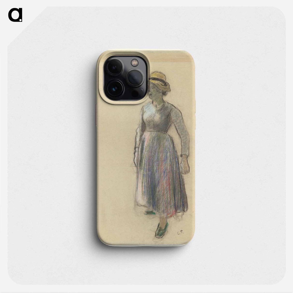 A Peasant Girl in a Straw Hat - カミーユ ピサロ Phone Case.