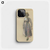 A Peasant Girl in a Straw Hat - カミーユ ピサロ Phone Case.