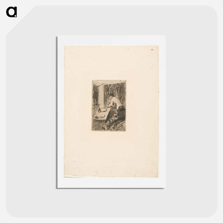 アートポストカード-The Little Dressing Room - エドガー ドガ Postcard.