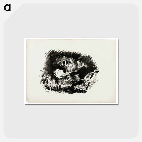 アートポストカード-Under the Lamp - エドゥアール マネ Postcard.