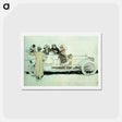 アートポストカード-Advertisement design study for Pierce Arrow automobiles showing man talking to three women and a man in car by Edward Penfield - エドワード ペンフィールド Postcard.