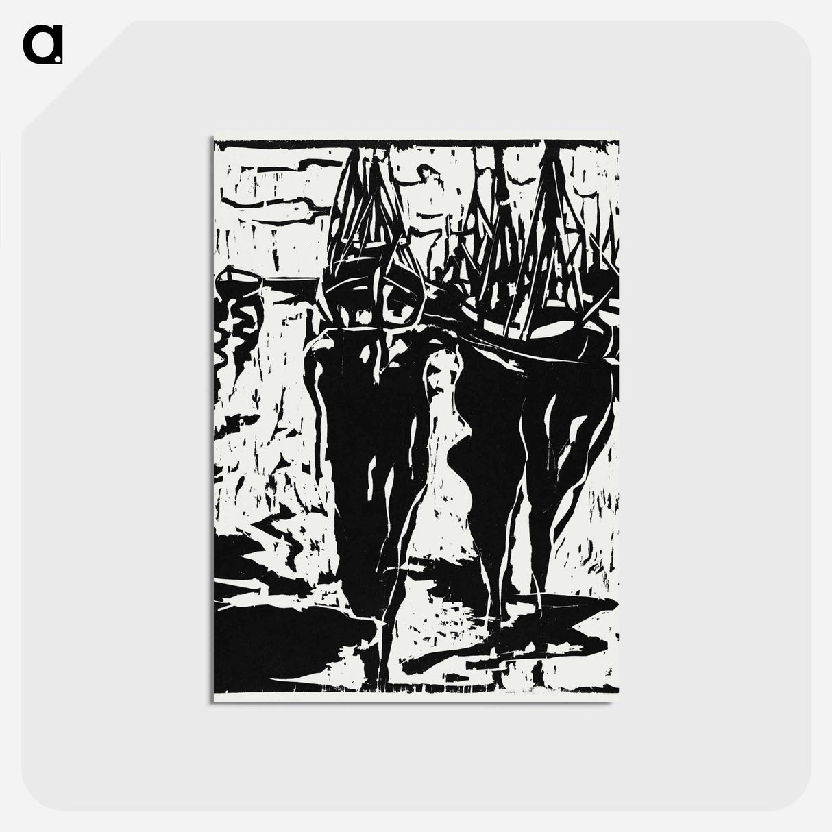 アートポストカード-Port Scene - エルンスト ルートヴィヒ キルヒナー Postcard.