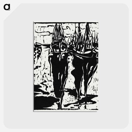 アートポストカード-Port Scene - エルンスト ルートヴィヒ キルヒナー Postcard.