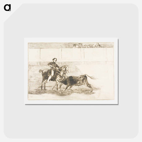アートポストカード-Manly courage of the celebrated Pajuelera in the ring at Saragossa - フランシスコ デ ゴヤ Postcard.