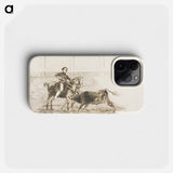 Manly courage of the celebrated Pajuelera in the ring at Saragossa - フランシスコ デ ゴヤ Phone Case.