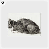 アートポストカード-Lying cat - ジャン ベルナール Postcard.
