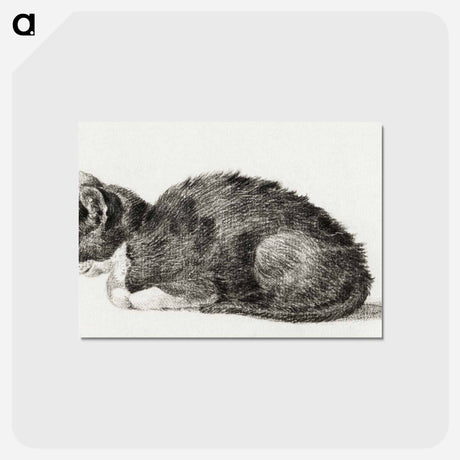 アートポストカード-Lying cat - ジャン ベルナール Postcard.