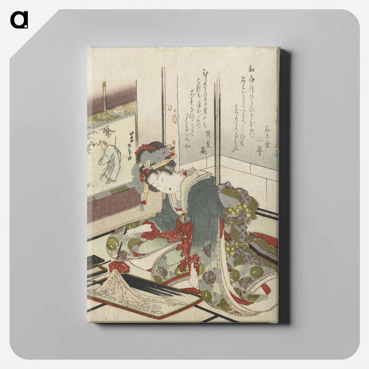 アートパネル-A comparison of Genroku poems and shells - 葛飾 北斎 Canvas.