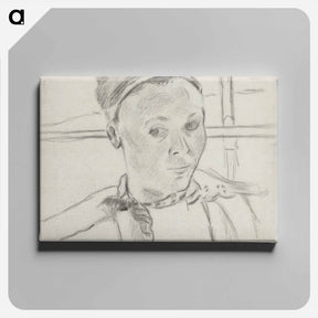 アートパネル-Bust of a Young Breton Woman - ポール ゴーギャン Canvas.