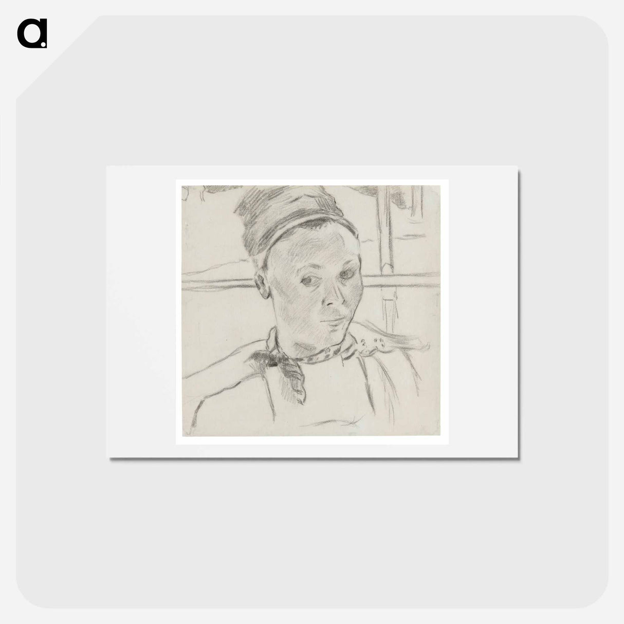 アートポストカード-Bust of a Young Breton Woman - ポール ゴーギャン Postcard.