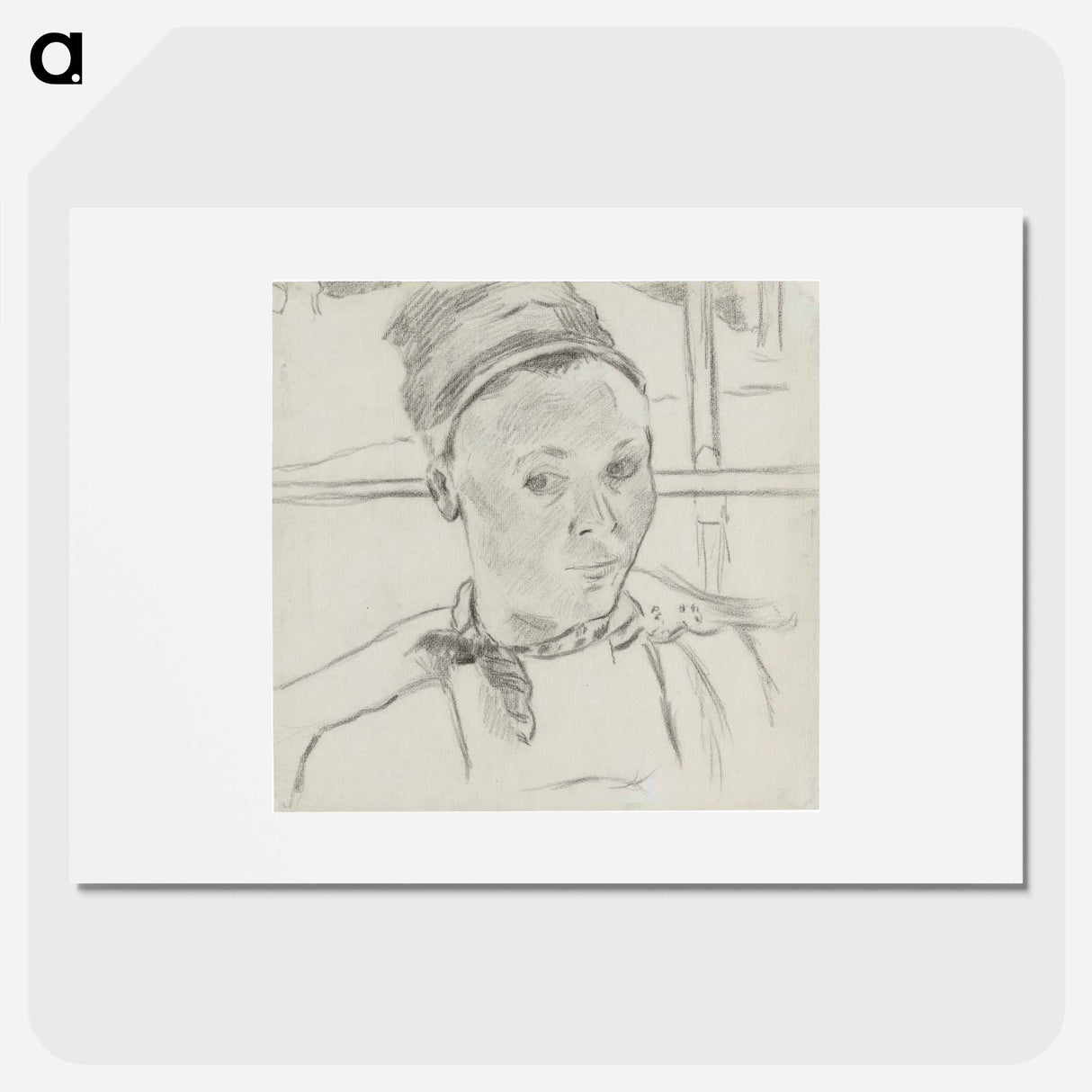 アートポスター-Bust of a Young Breton Woman - ポール ゴーギャン Poster.