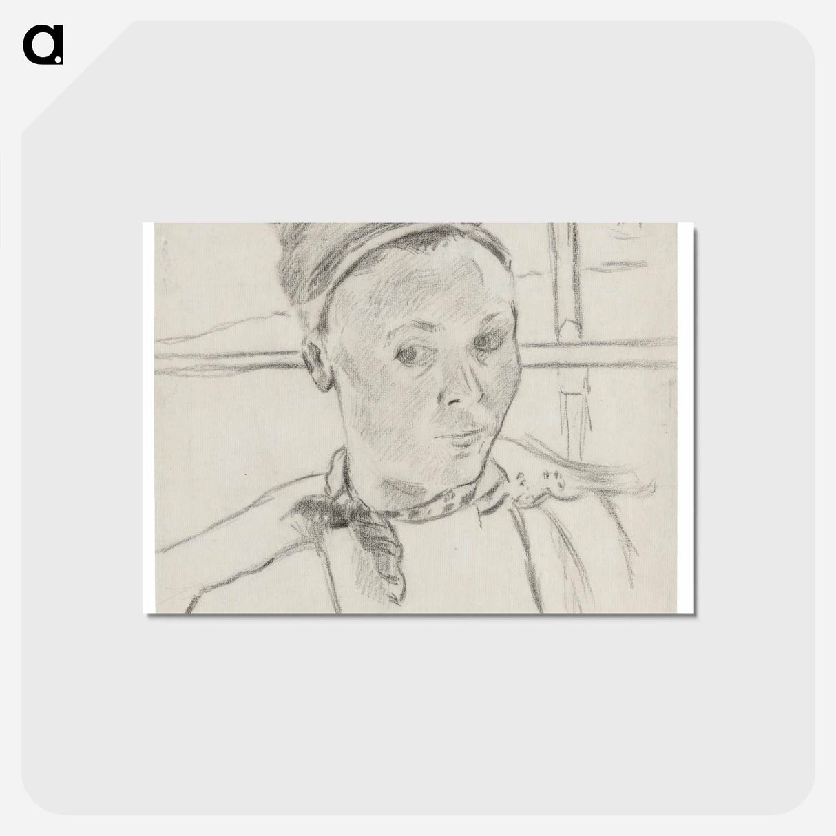 アートポストカード-Bust of a Young Breton Woman - ポール ゴーギャン Postcard.