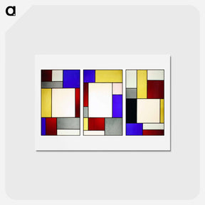 アートポストカード-Tripartite stained glass window - テオ ファン ドゥースブルフ Postcard.
