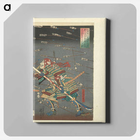 アートパネル-De laatste aanval van de Kusunoki te Shijonawate - 歌川 国芳 Canvas.