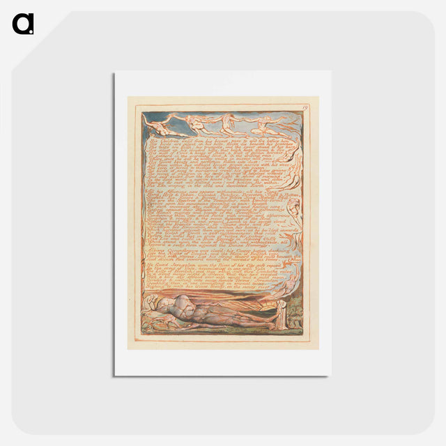 アートポストカード-Jerusalem, Plate 19 - ウィリアム ブレイク Postcard.