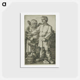 アートポストカード-The Peasant and His Wife at Market - アルブレヒト デューラー Postcard.