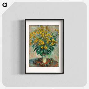 アートポスター-Jerusalem Artichoke Flowers - クロード モネ Poster.
